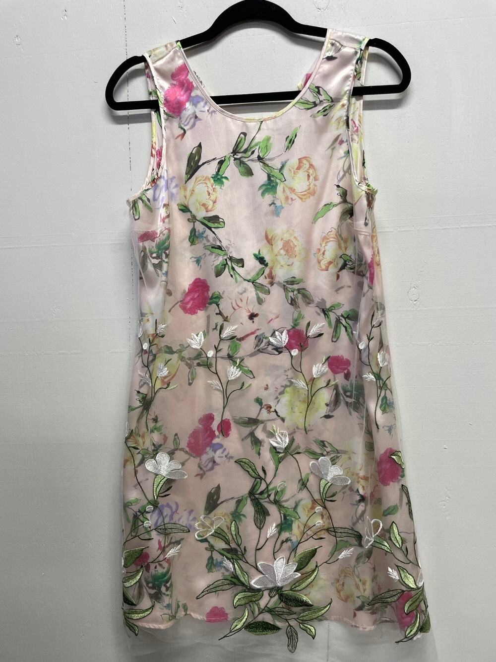 Spence Floral Dress Size Small Pink Satin Spring Pre-owned Great Condition